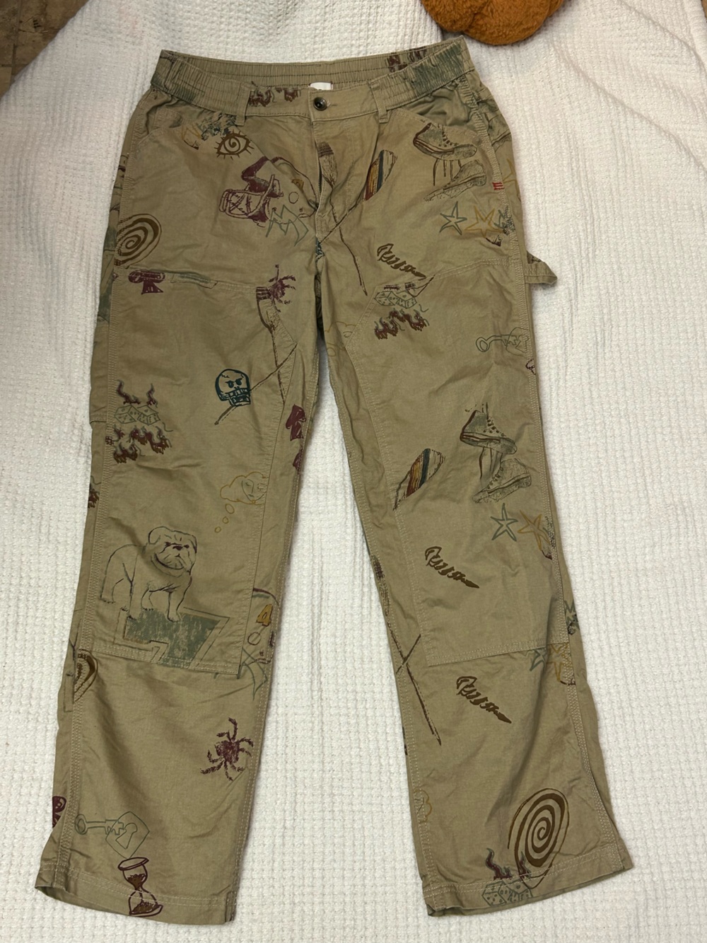 BDG Tan Graphic Cargo Pants